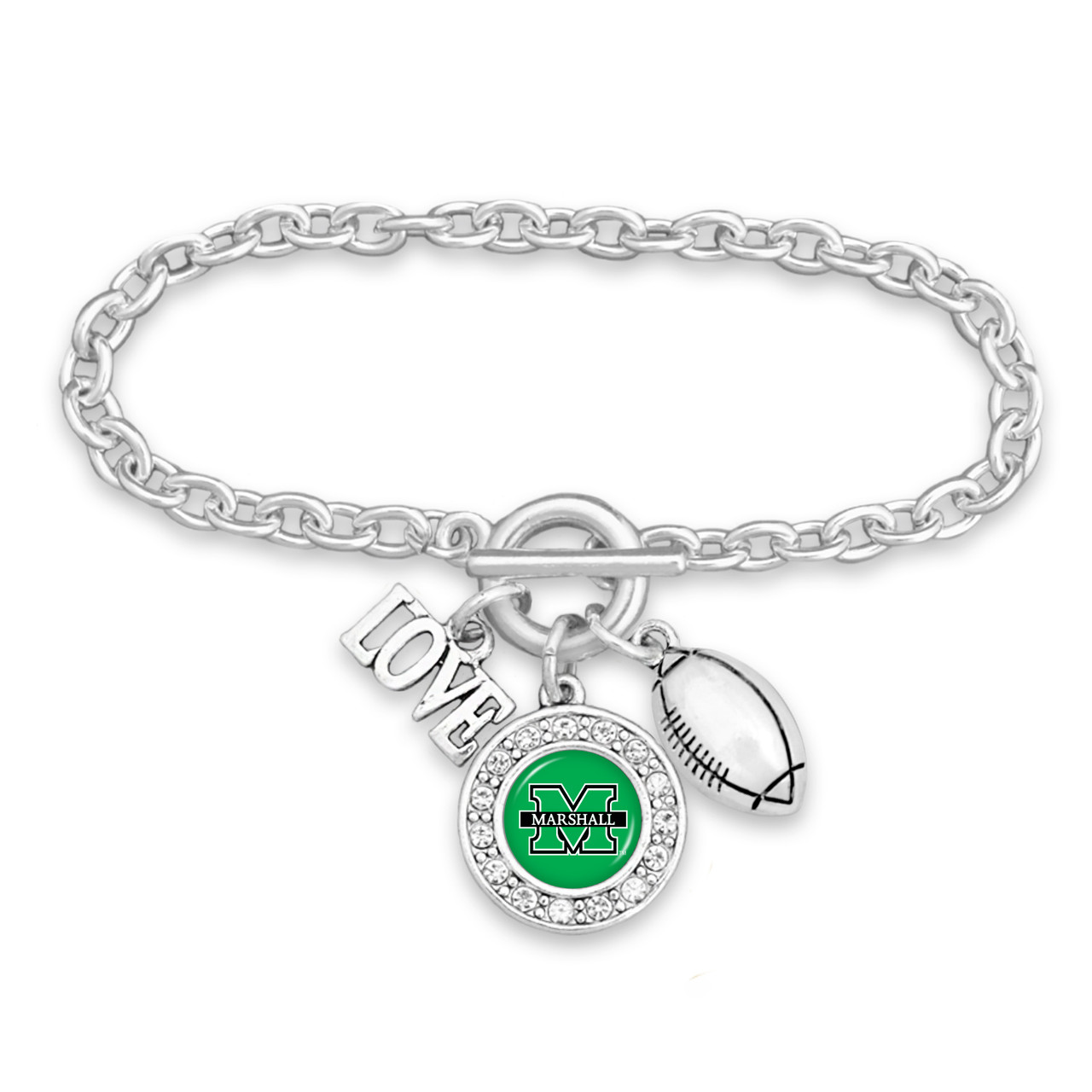 Marshall Thundering Herd Toggle Bracelet- Football, Love and Logo