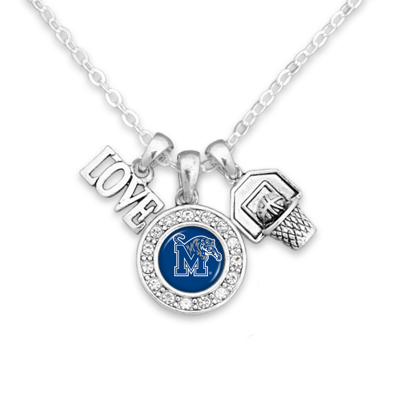 Memphis Tigers Necklace- Basketball, Love and Logo