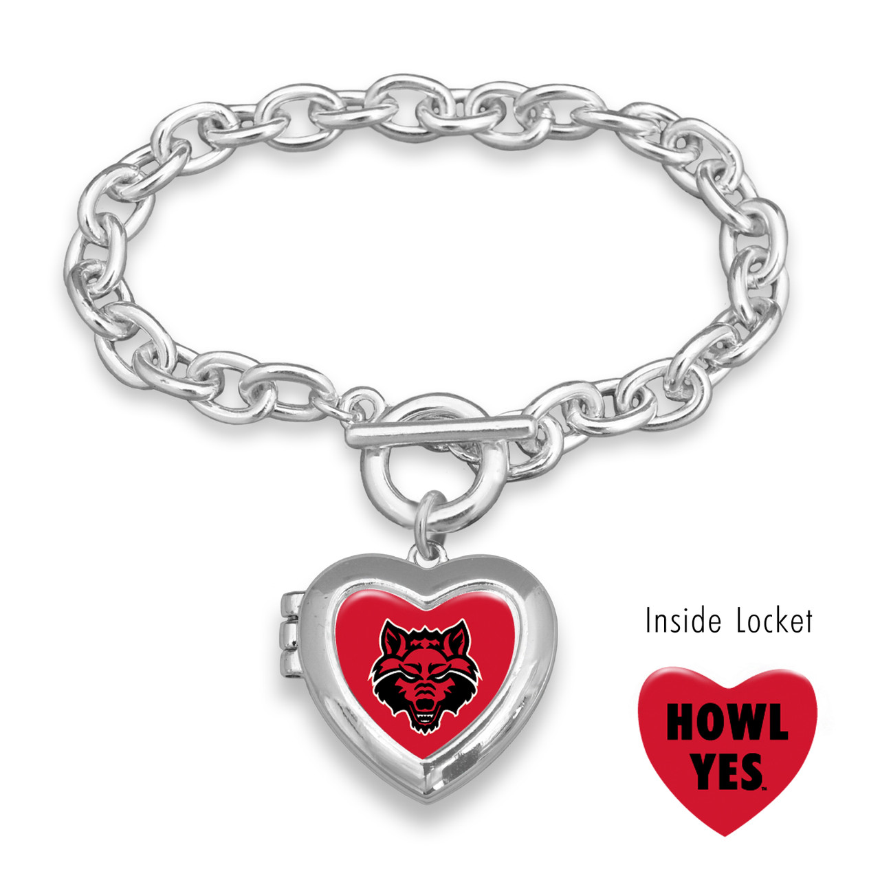 Arkansas State Red Wolves Toggle Bracelet- Bella Locket