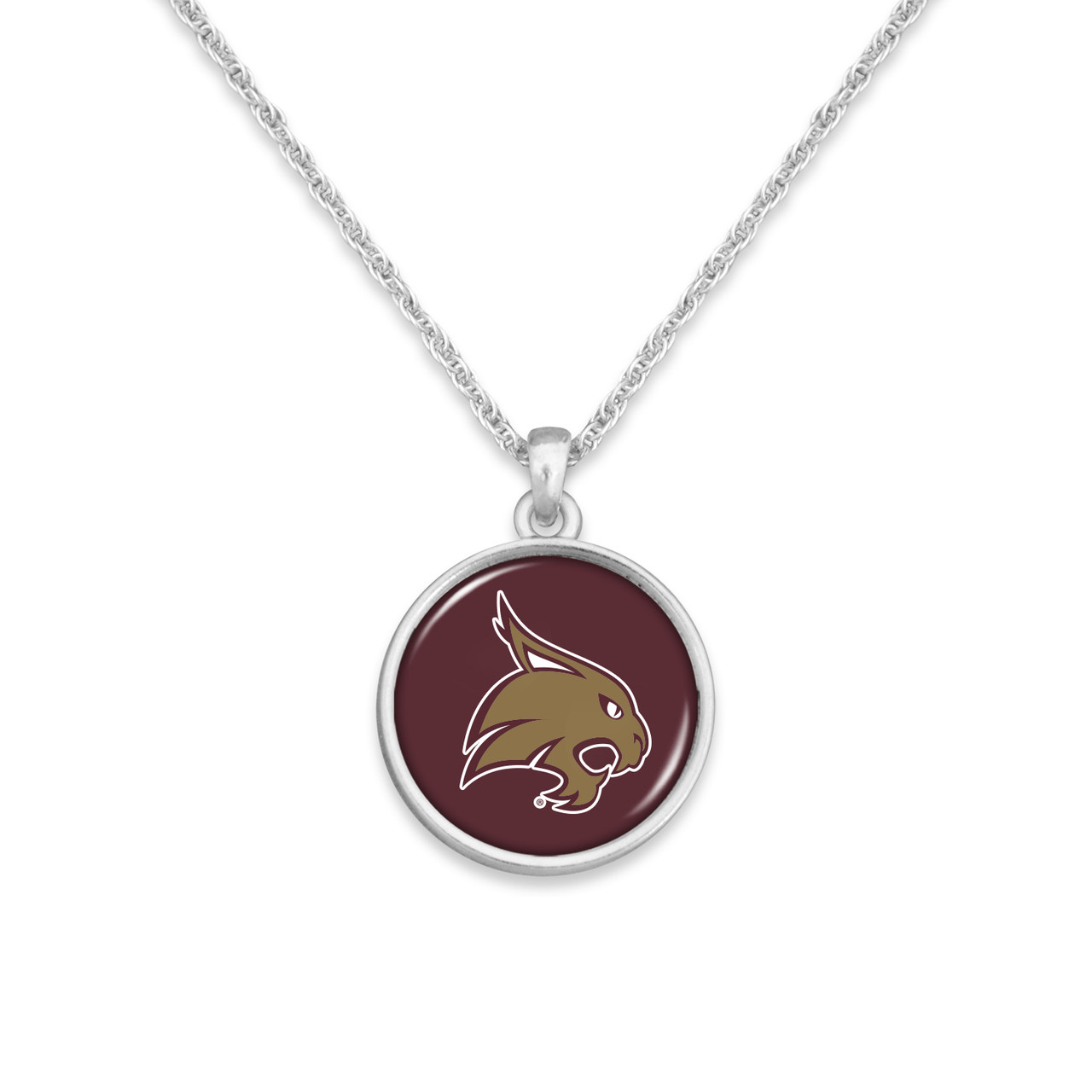 Texas State Bobcats Necklace- Basketball, Love and Logo