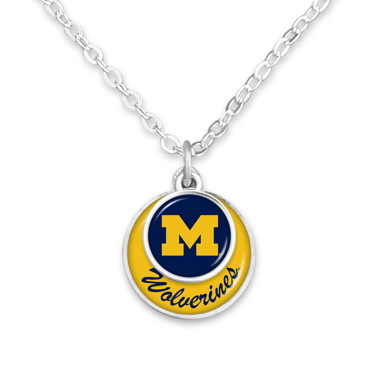 Michigan Wolverines Necklace- Stacked Disk