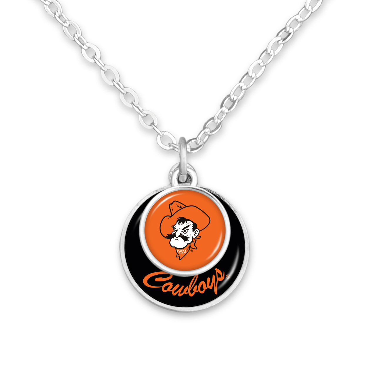 Oklahoma State Cowboys Necklace- Stacked Disk