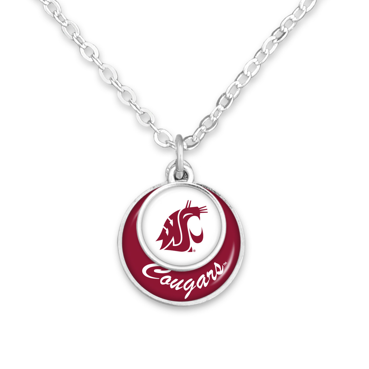 Washington State Cougars Necklace- Stacked Disk
