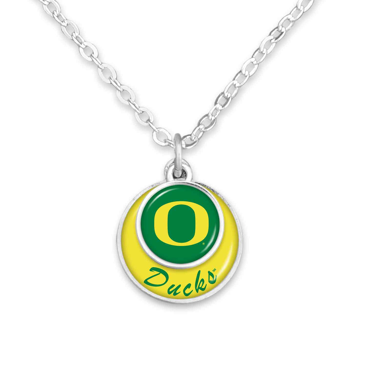 Oregon Ducks Necklace- Stacked Disk