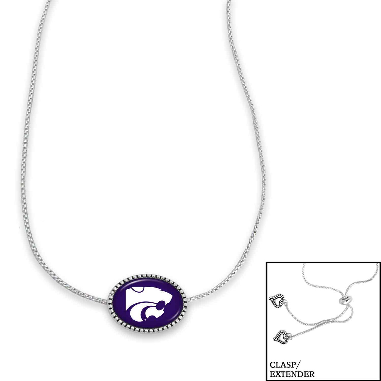 Kansas State Wildcats Necklace- Kennedy (Adjustable Slider Bead)