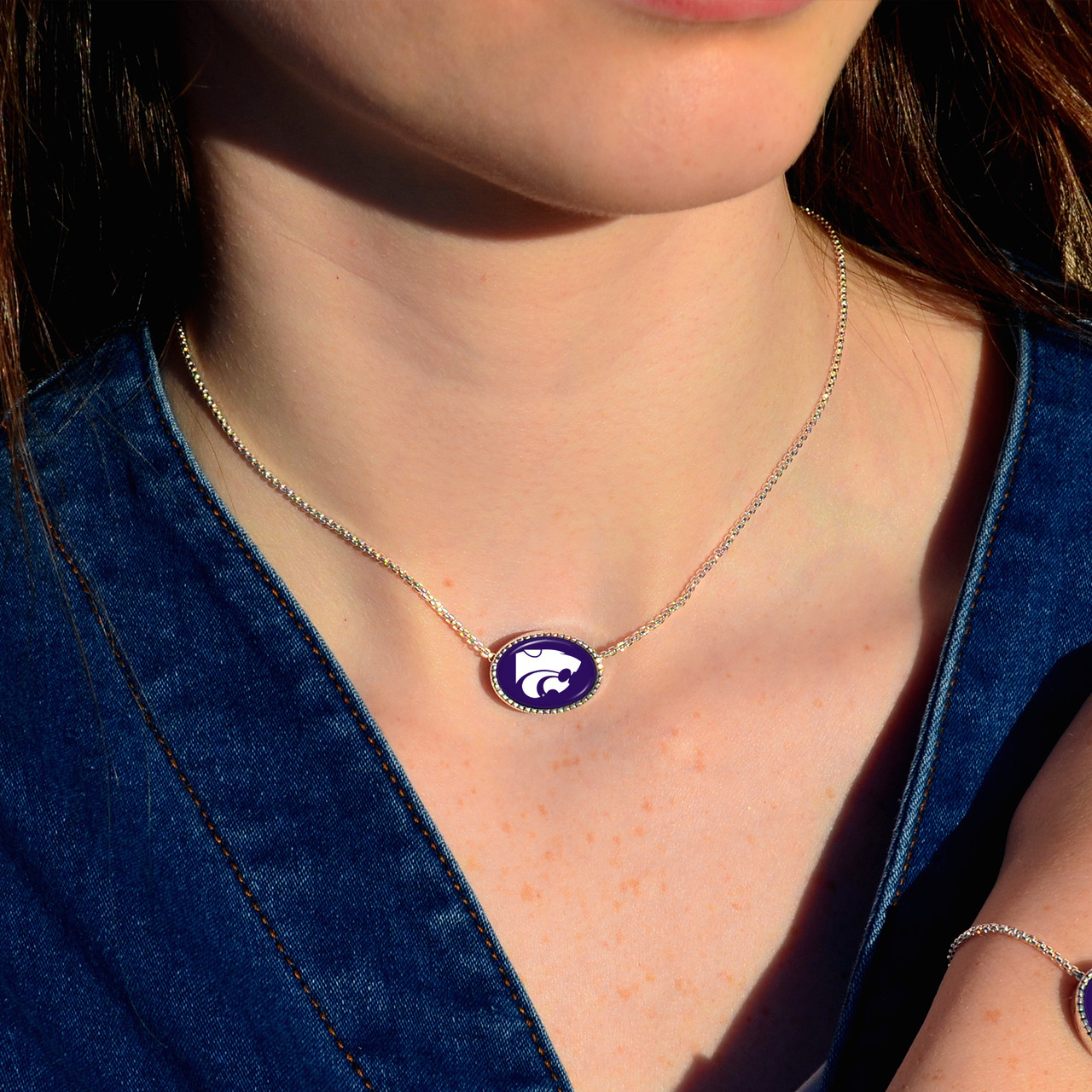 Kansas State Wildcats Necklace- Kennedy (Adjustable Slider Bead)