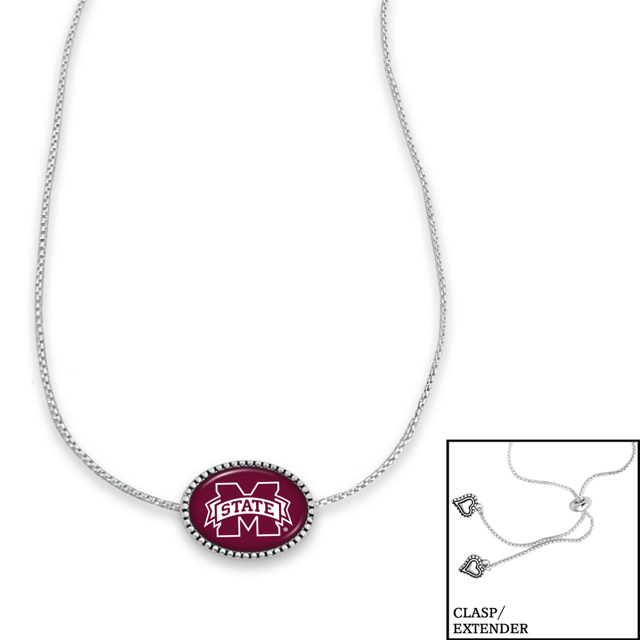 Mississippi State Bulldogs Necklace- Kennedy (Adjustable Slider Bead)