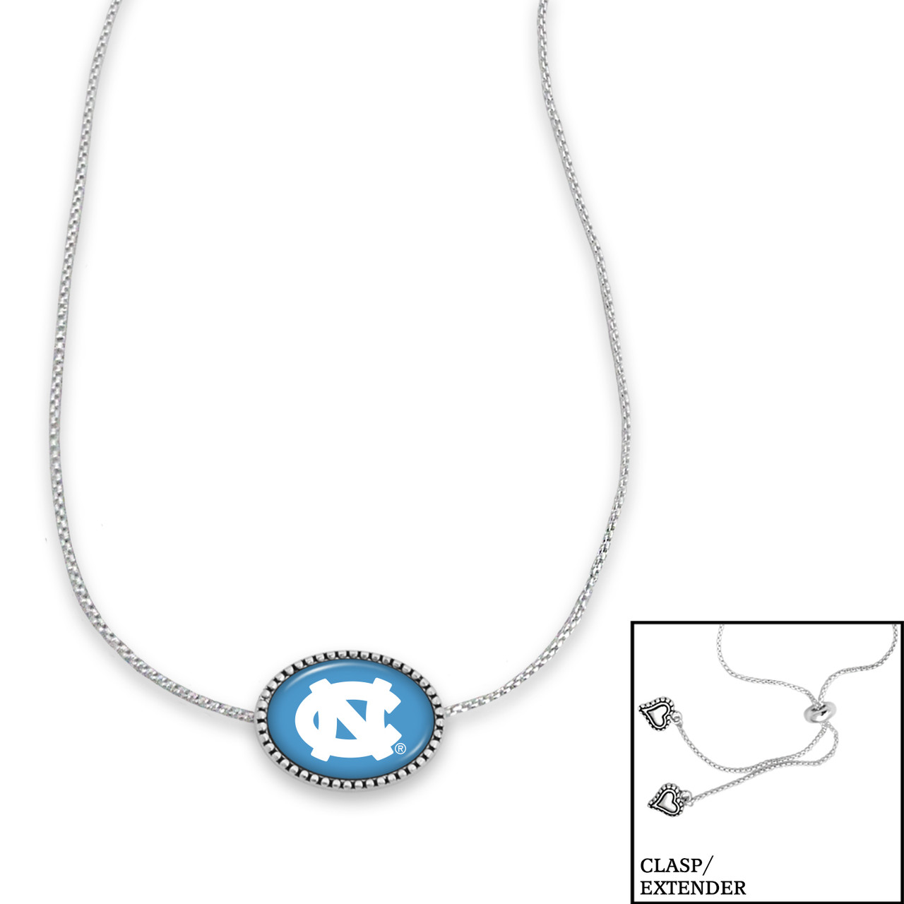 North Carolina Tar Heels Necklace- Kennedy (Adjustable Slider Bead)