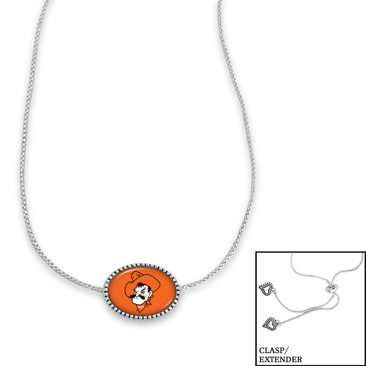 Oklahoma State Cowboys Necklace- Kennedy (Adjustable Slider Bead)