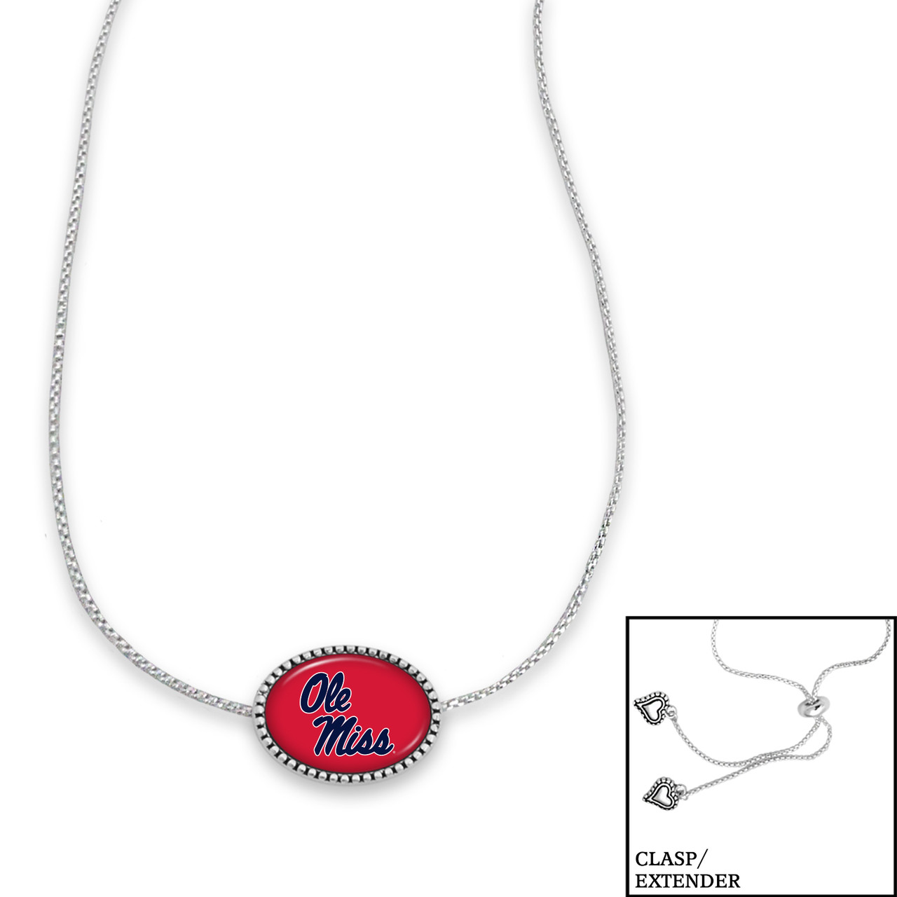 Ole Miss Rebels Necklace- Kennedy (Adjustable Slider Bead)