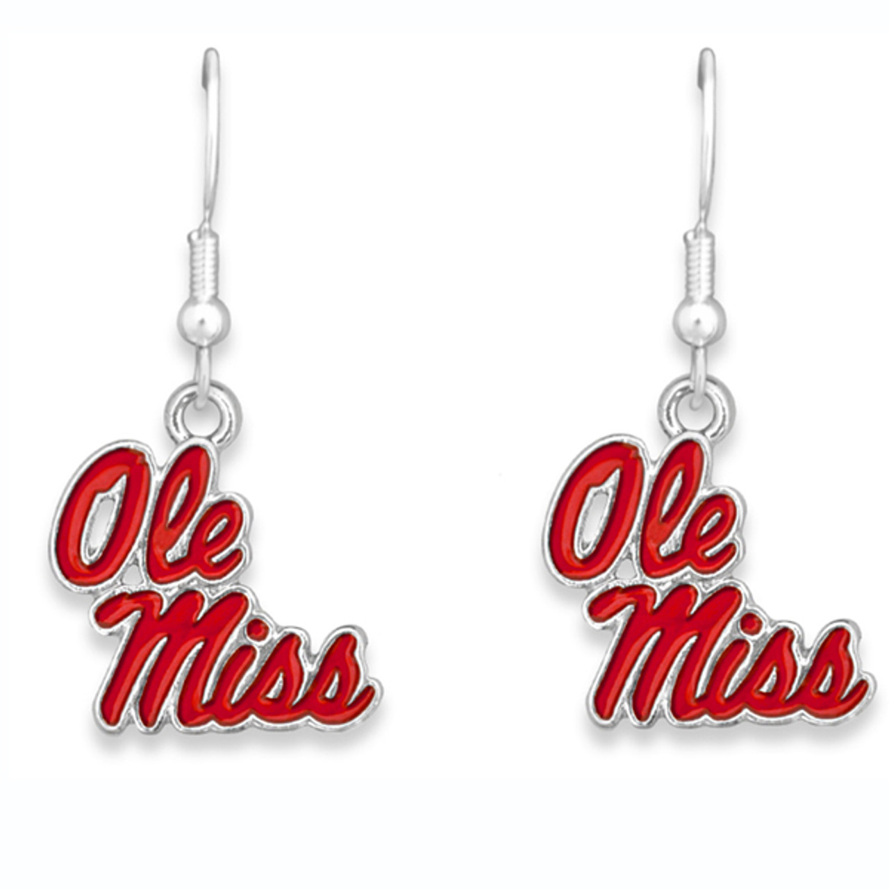 Ole Miss Rebels Earrings- Iridescent-MS56393