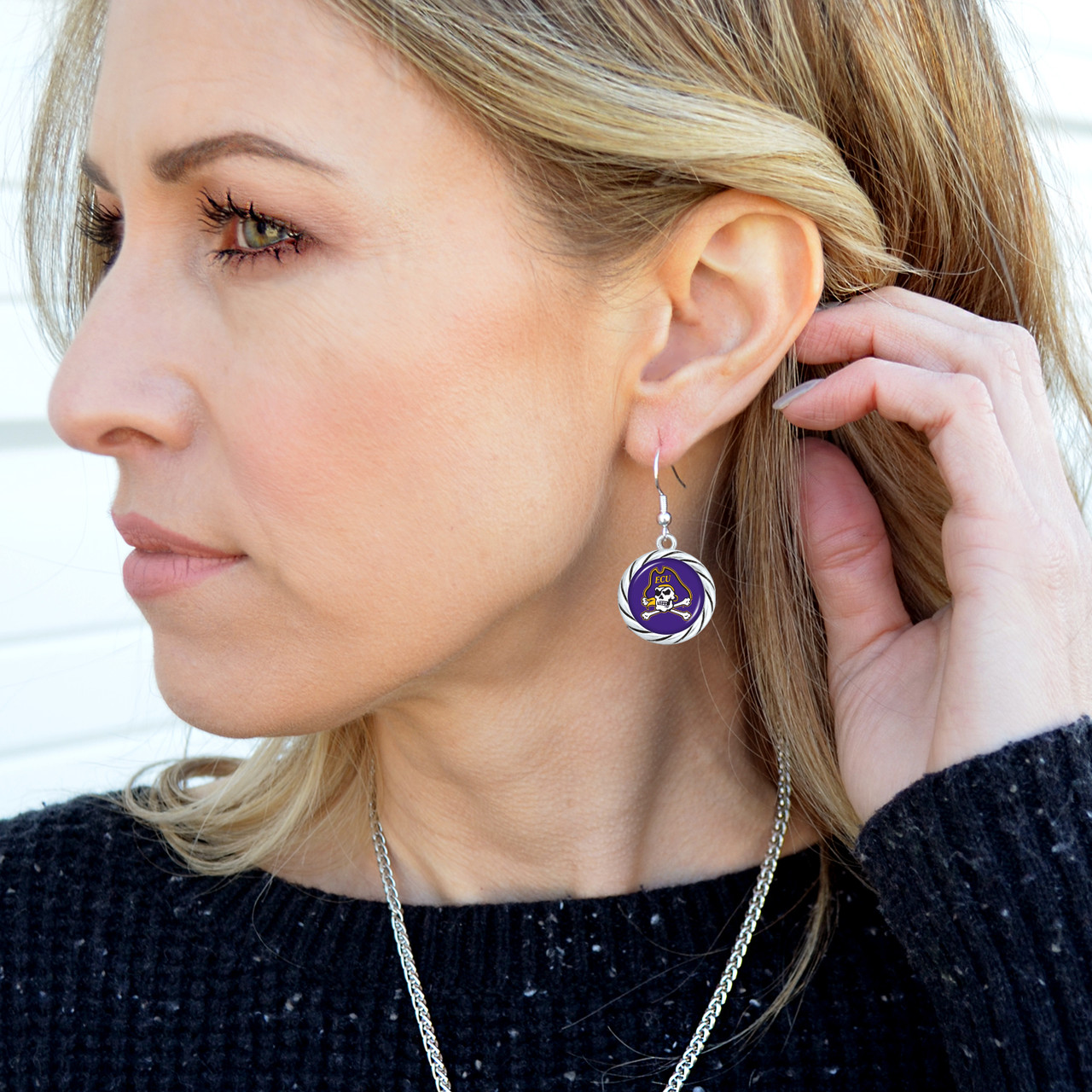 East Carolina Pirates Earrings- Twisted Rope