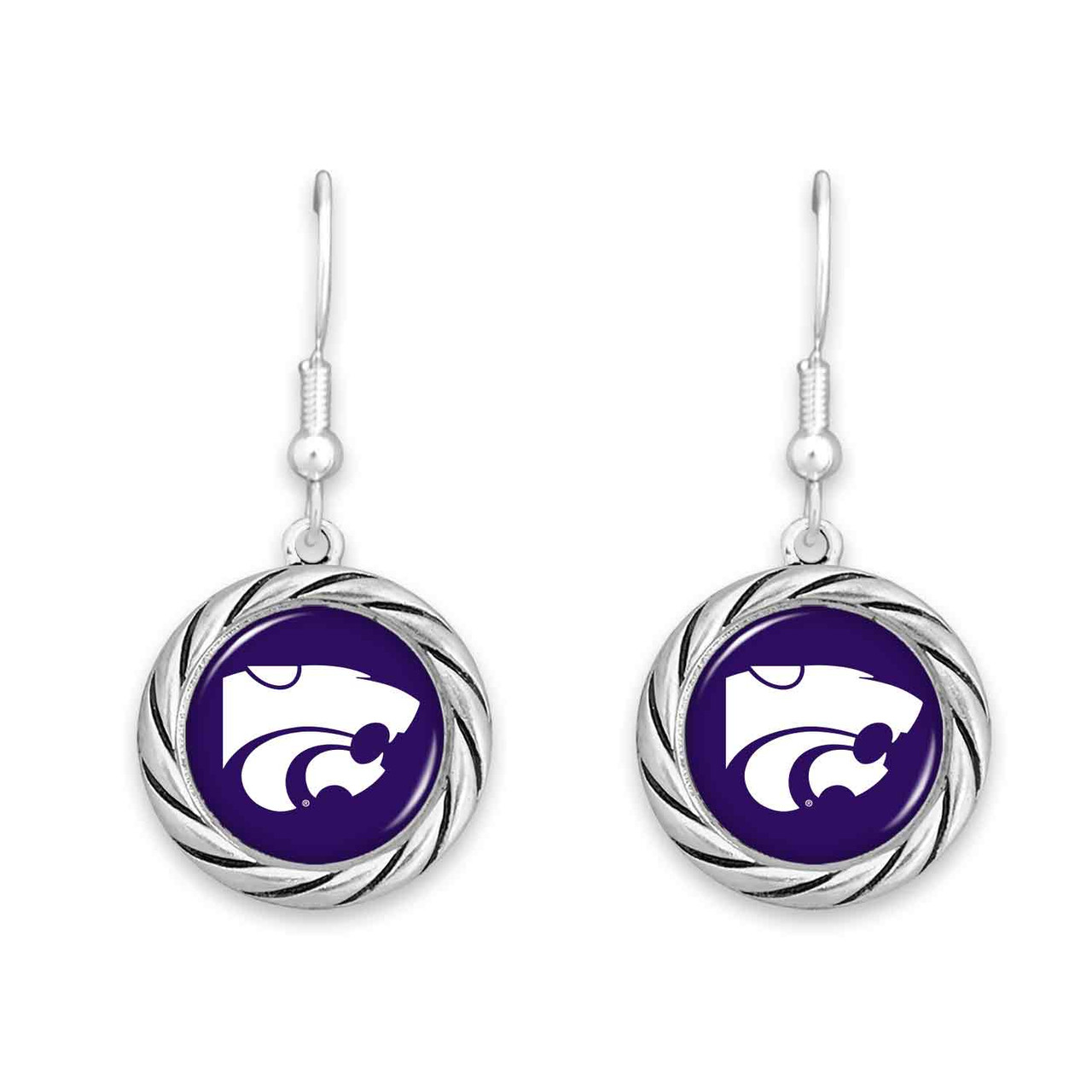 Kansas State Wildcats Earrings- Twisted Rope