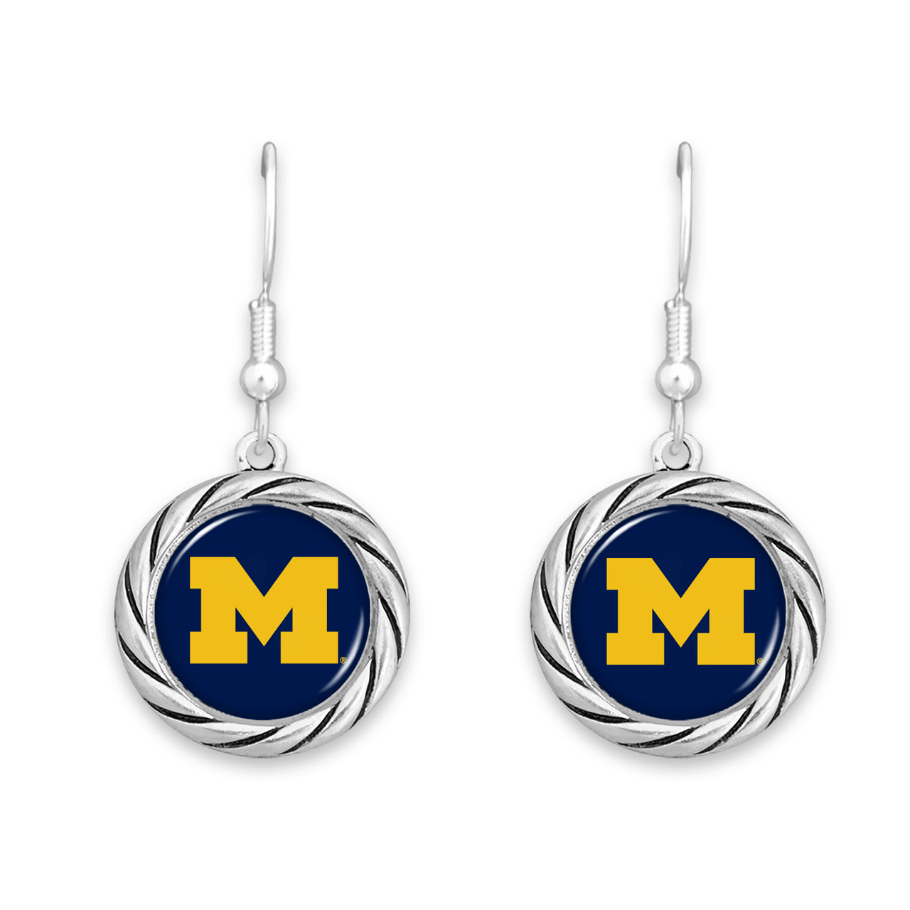 Michigan Wolverines Earrings- Twisted Rope