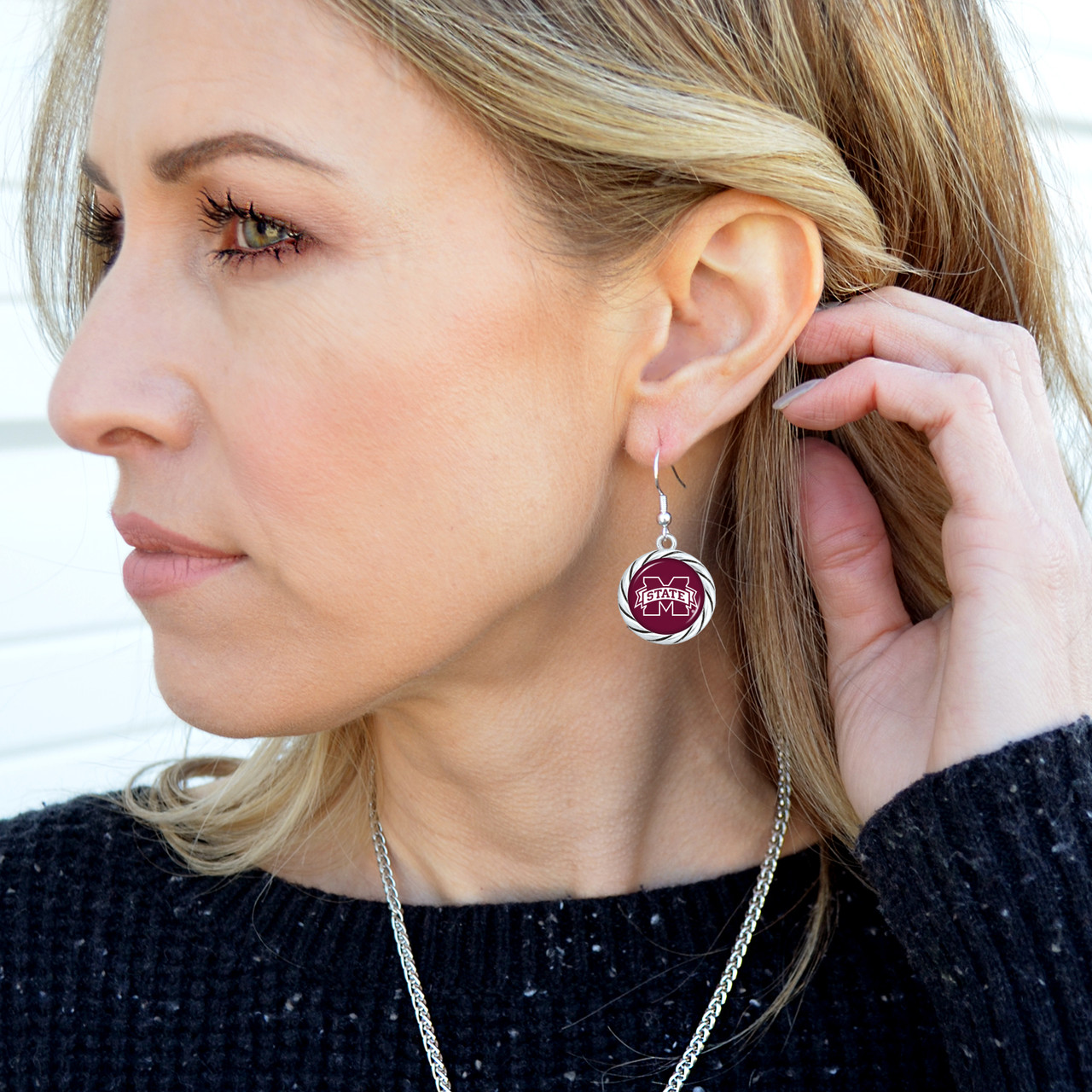 Mississippi State Bulldogs Earrings- Twisted Rope