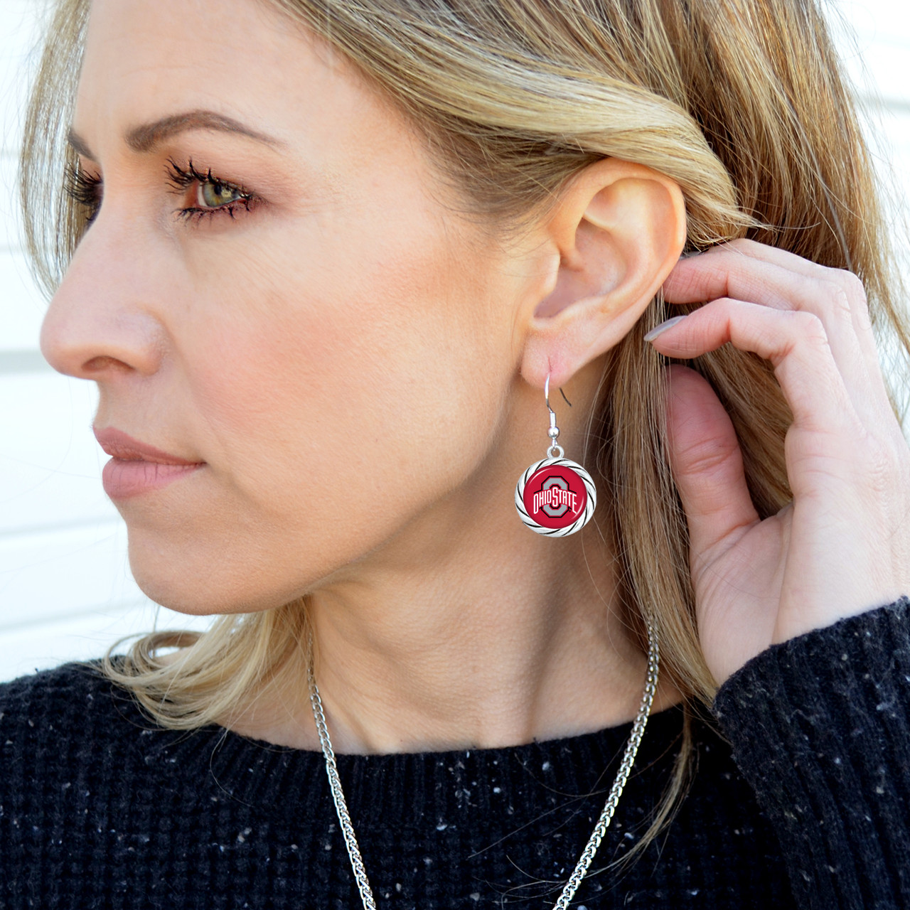 Ohio State Buckeyes Earrings- Twisted Rope