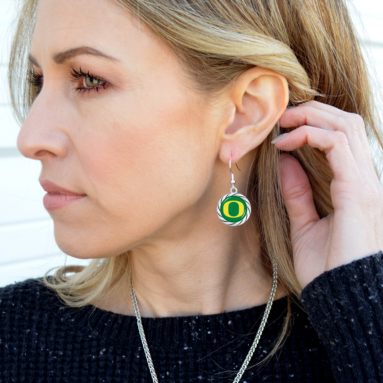 Oregon Ducks Earrings- Twisted Rope