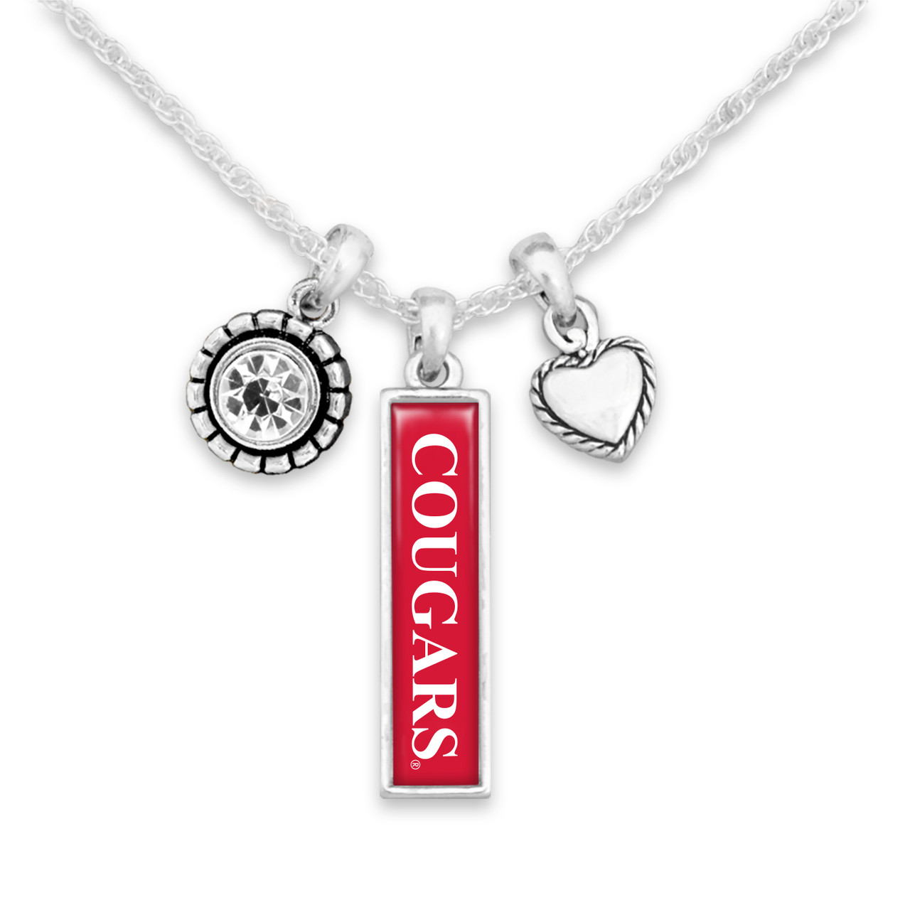 Houston Cougars Necklace- Triple Charm