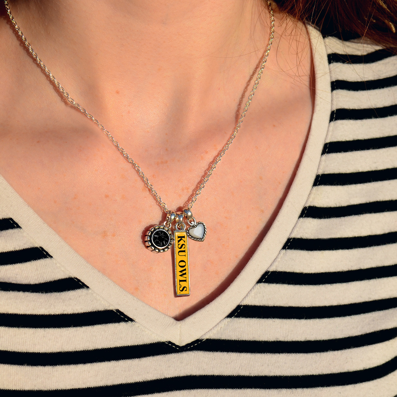 Kennesaw State Owls Necklace- Triple Charm