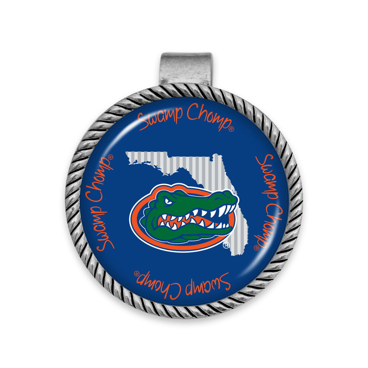 Florida Gators Visor Clip- Striped State Background