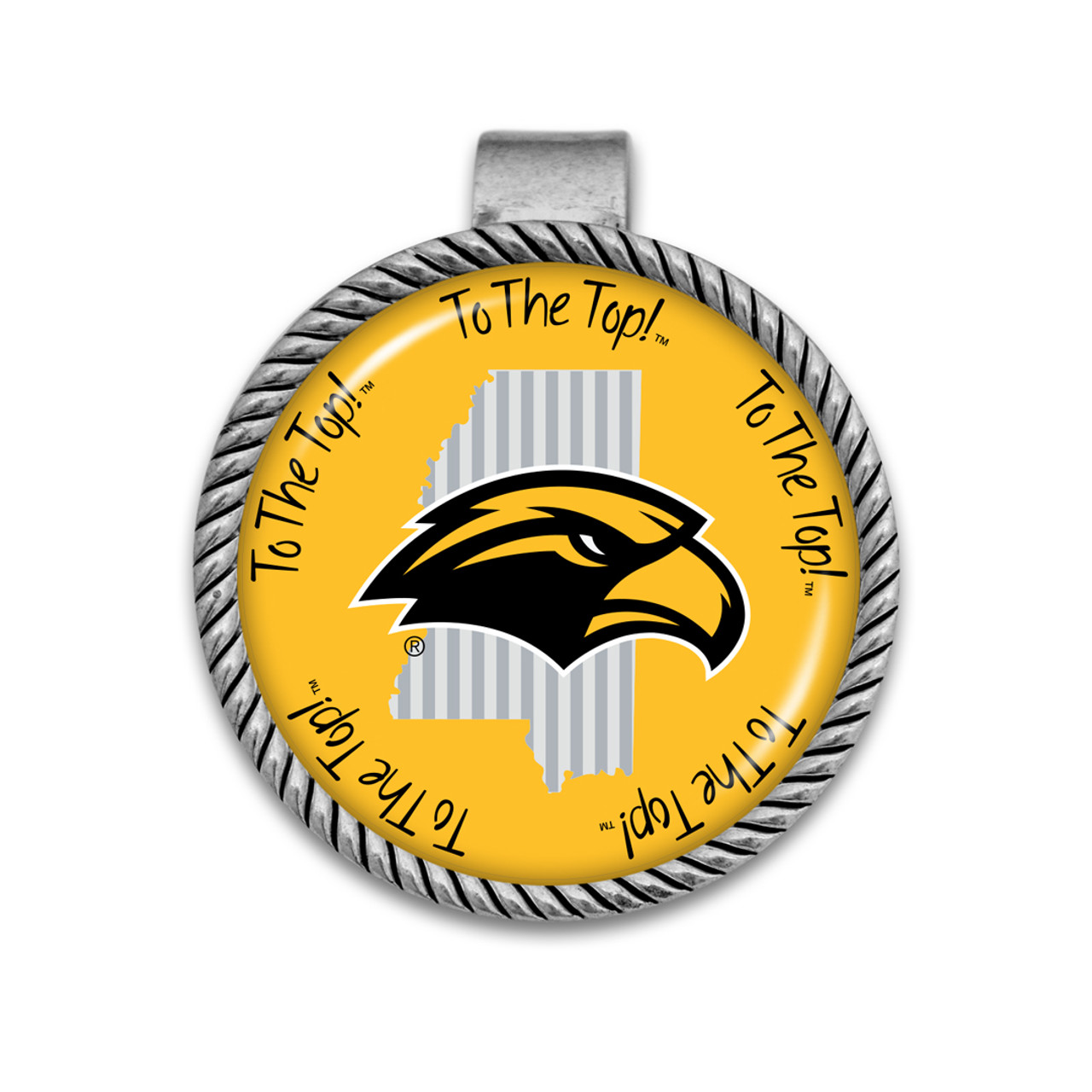 Southern Mississippi Golden Eagles Visor Clip- Striped State Background