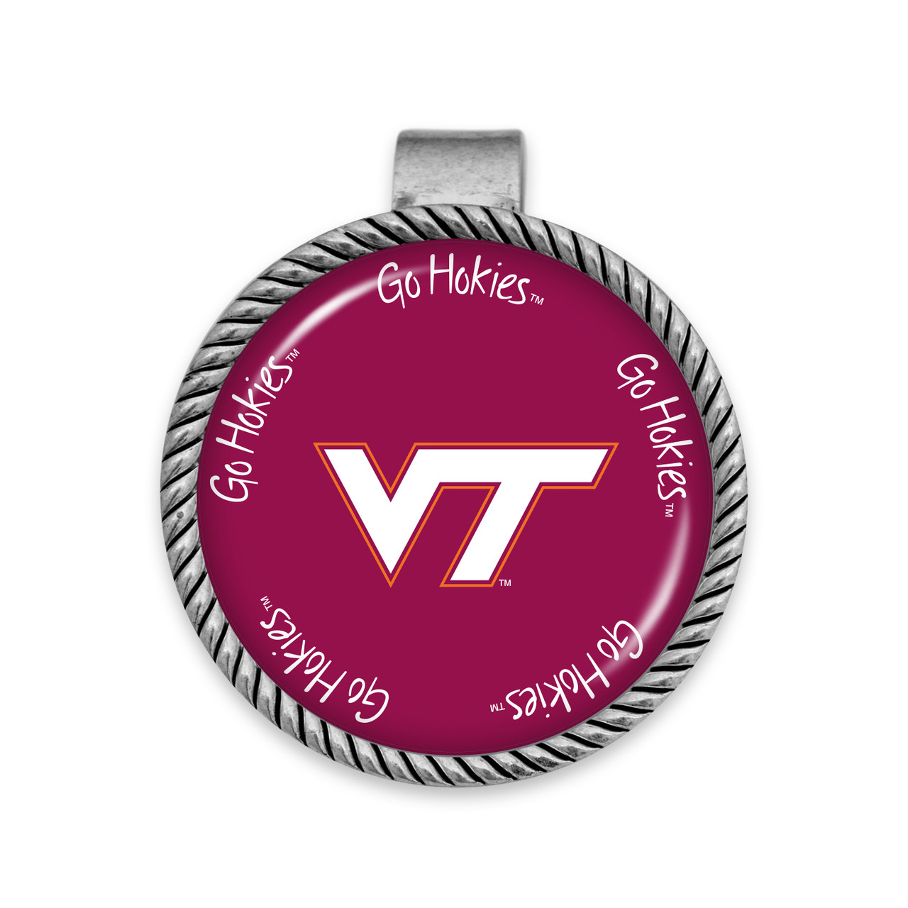 Virginia Tech Hokies Visor Clip- Striped State Background