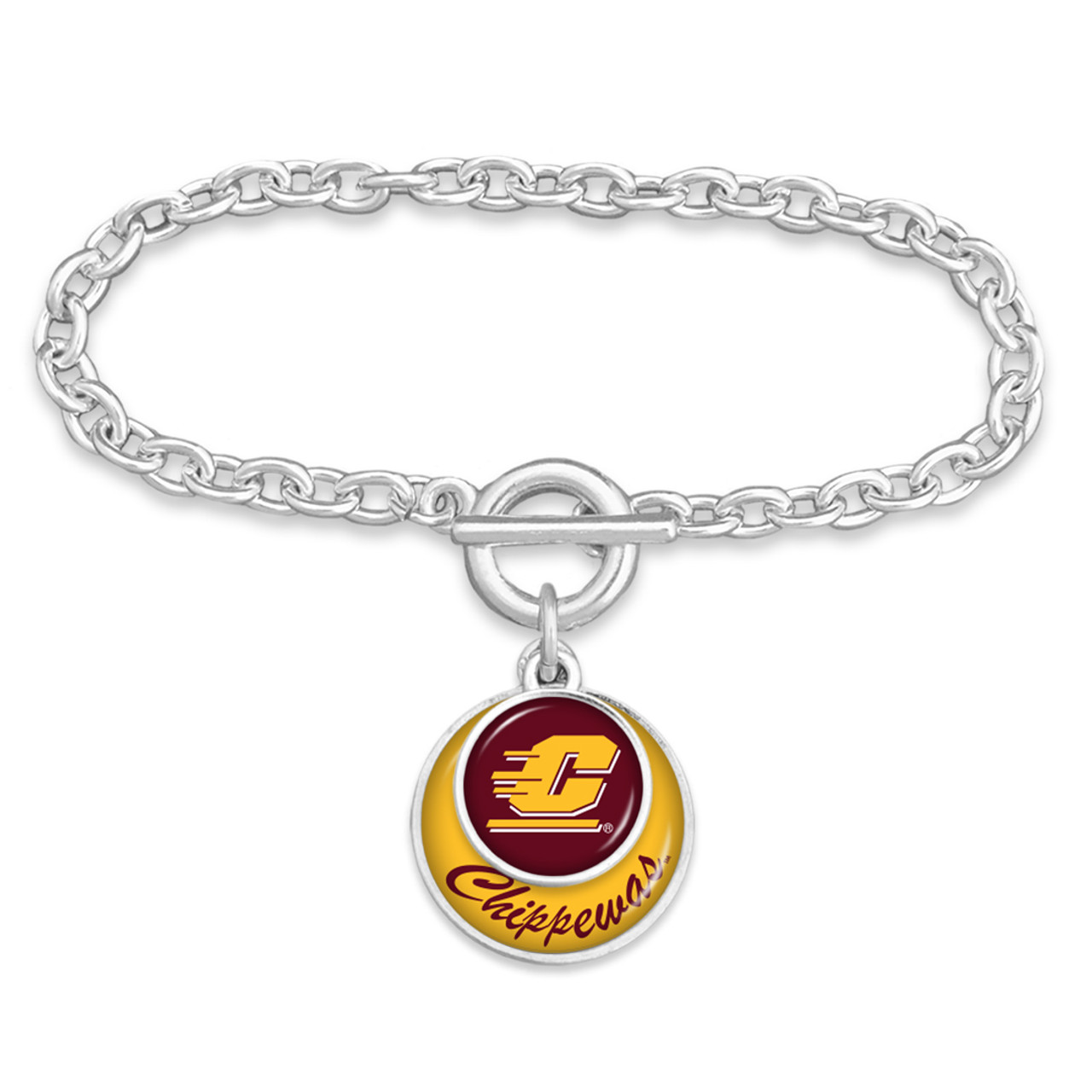 Central Michigan Chippewas Bracelet- Stacked Disk
