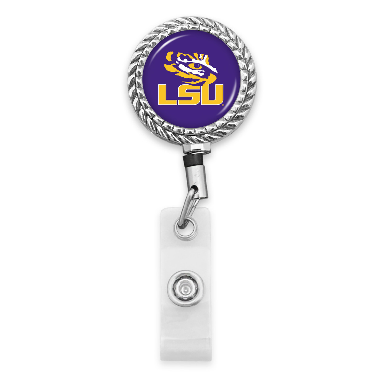 LSU Tigers Belt Clip Badge Reel- Rope Edge