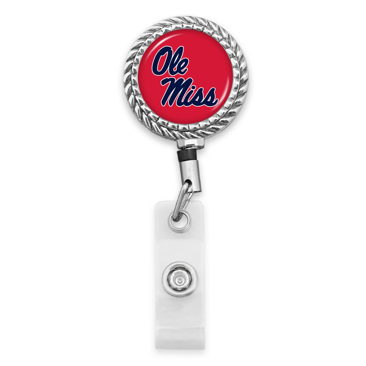 Ole Miss Rebels Belt Clip Badge Reel- Rope Edge