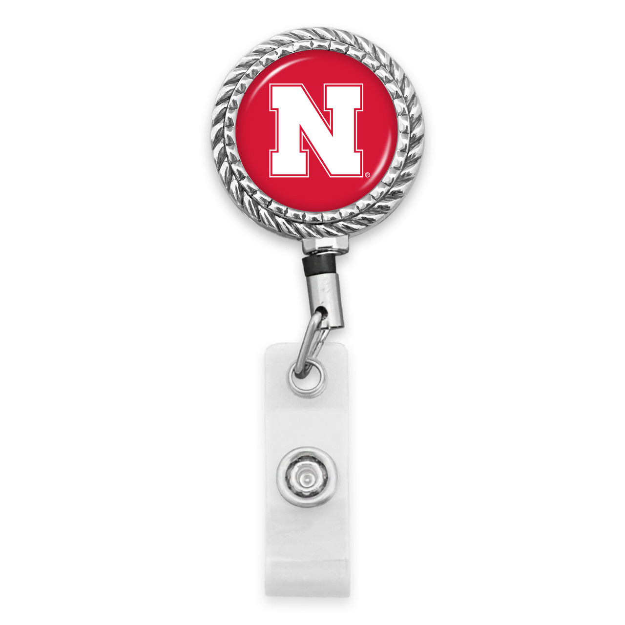 Nebraska Cornhuskers Belt Clip Badge Reel- Rope Edge