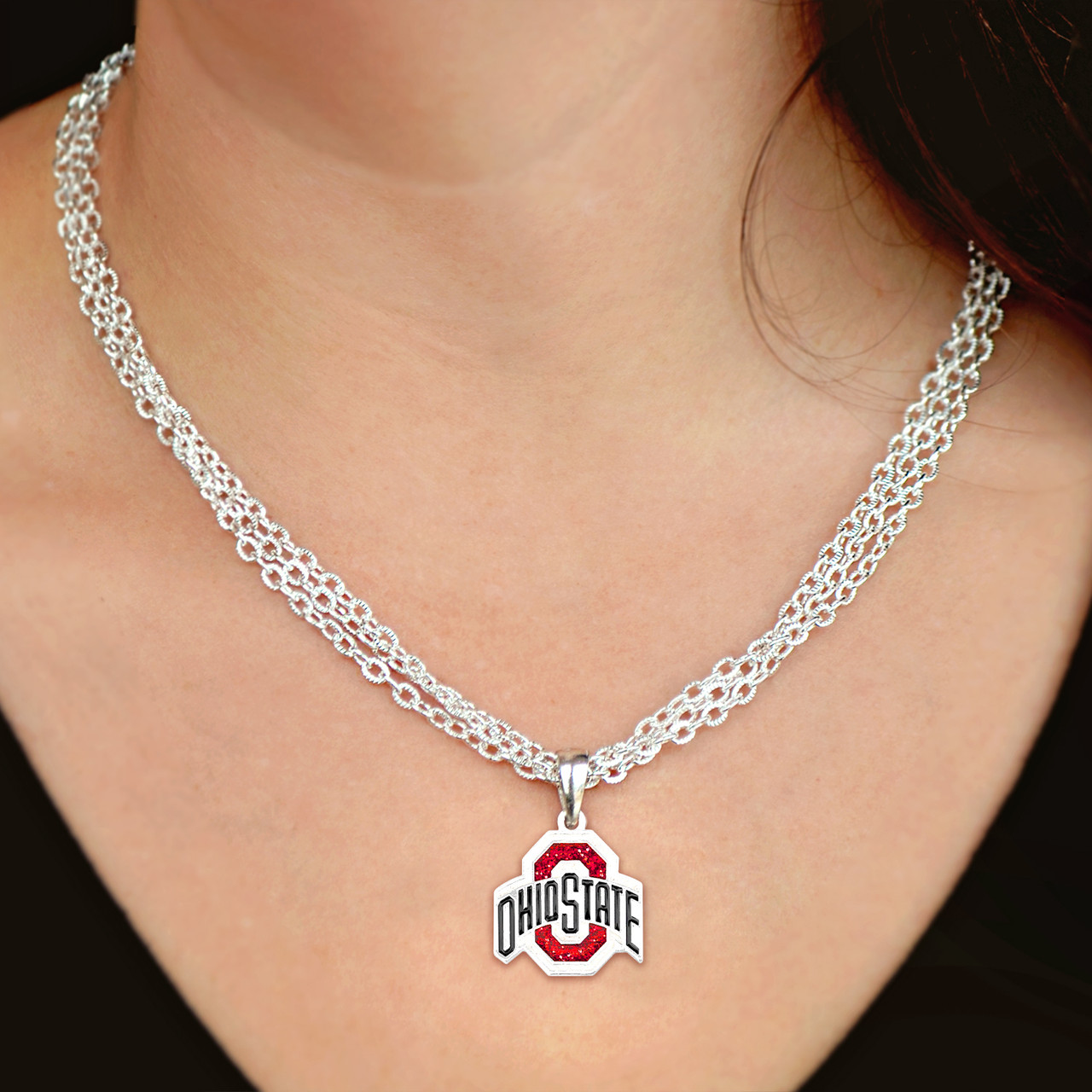 Ohio State Buckeyes Necklace- Game Day Glitter