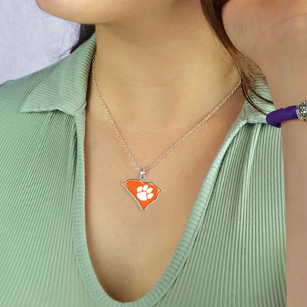 Clemson Tigers Necklace- State of Mine