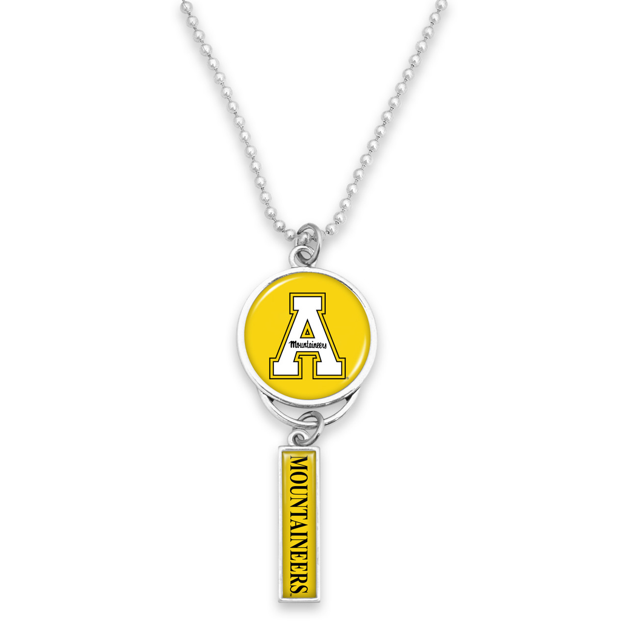 Appalachian State Mountaineers Car Charm- Rear View Mirror Logo with Trifecta Bar/Nameplate