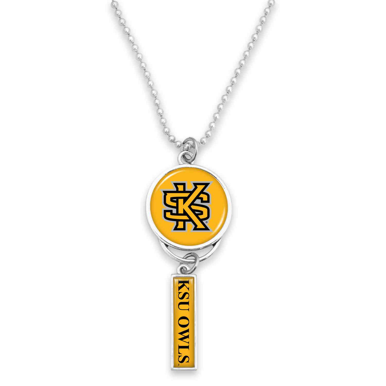 Kennesaw State Owls Car Charm- Rear View Mirror Logo with Trifecta Bar/Nameplate
