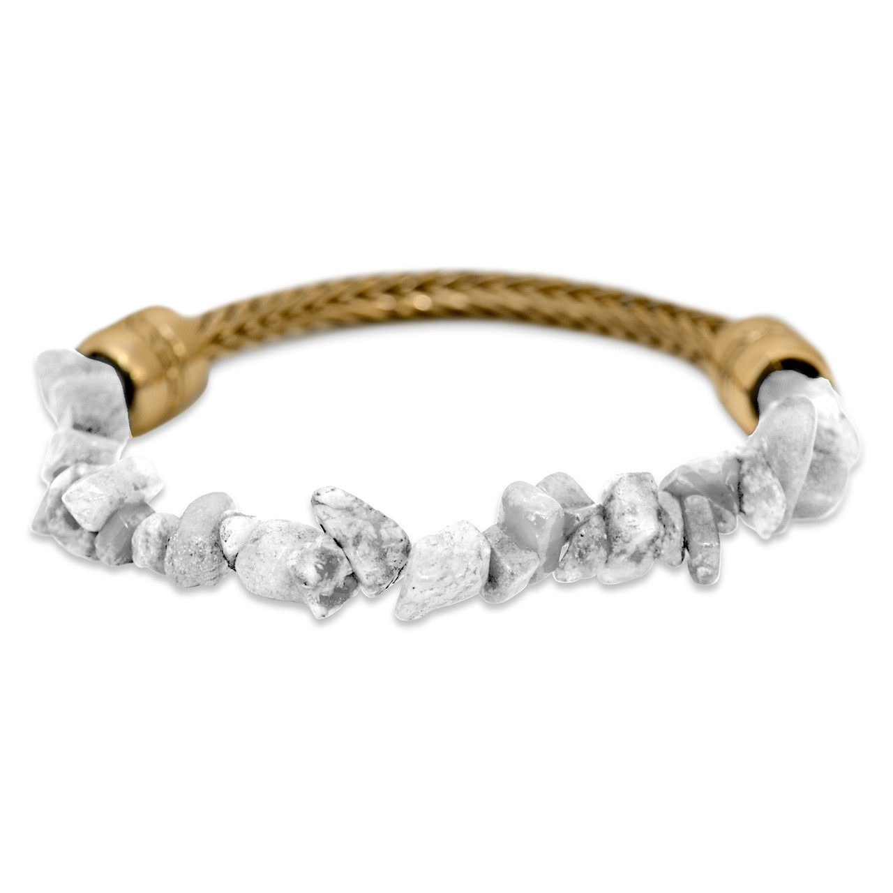 Natural Instincts White Chip Stretch Bracelet