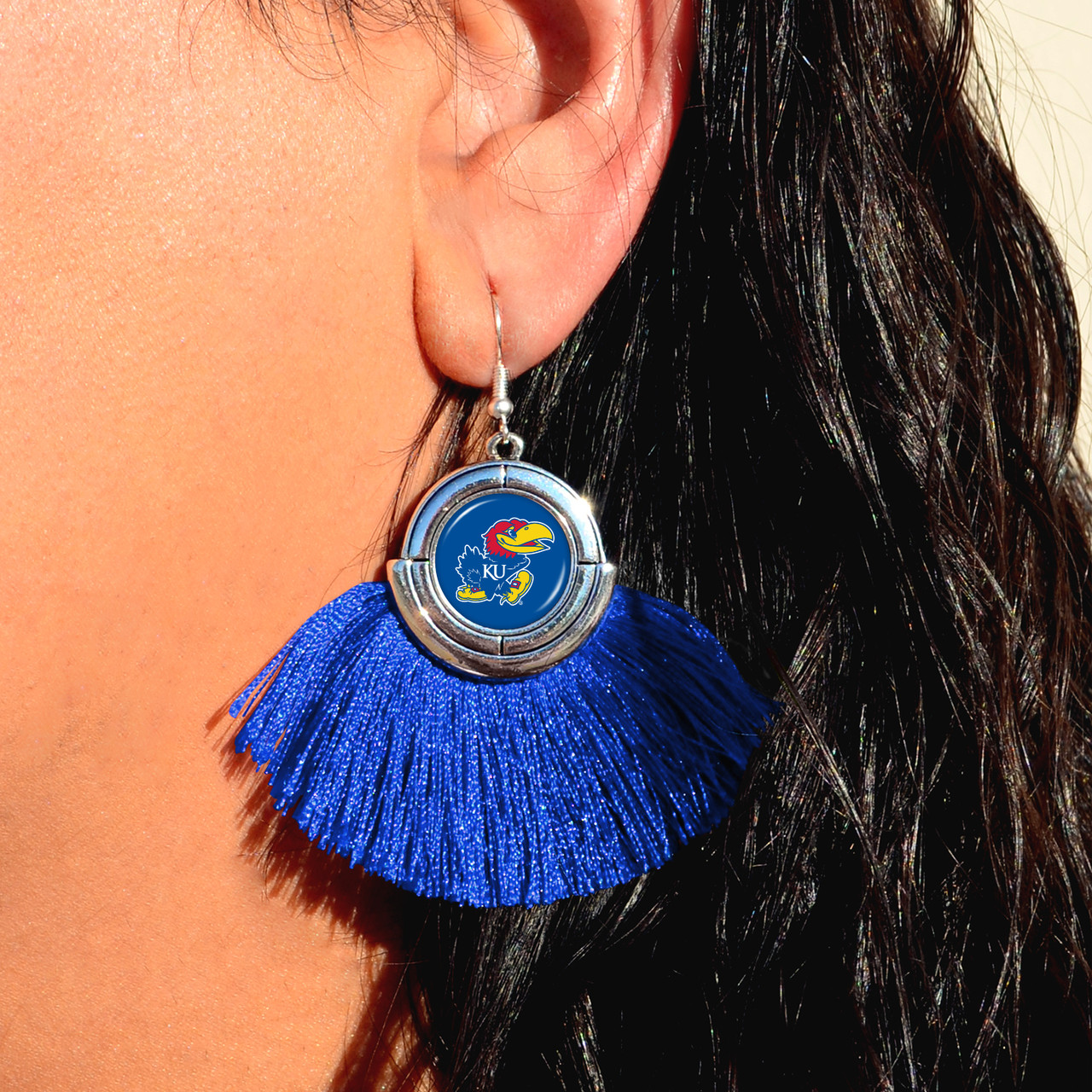 Kansas Jayhawks Earrings- No Strings Attached