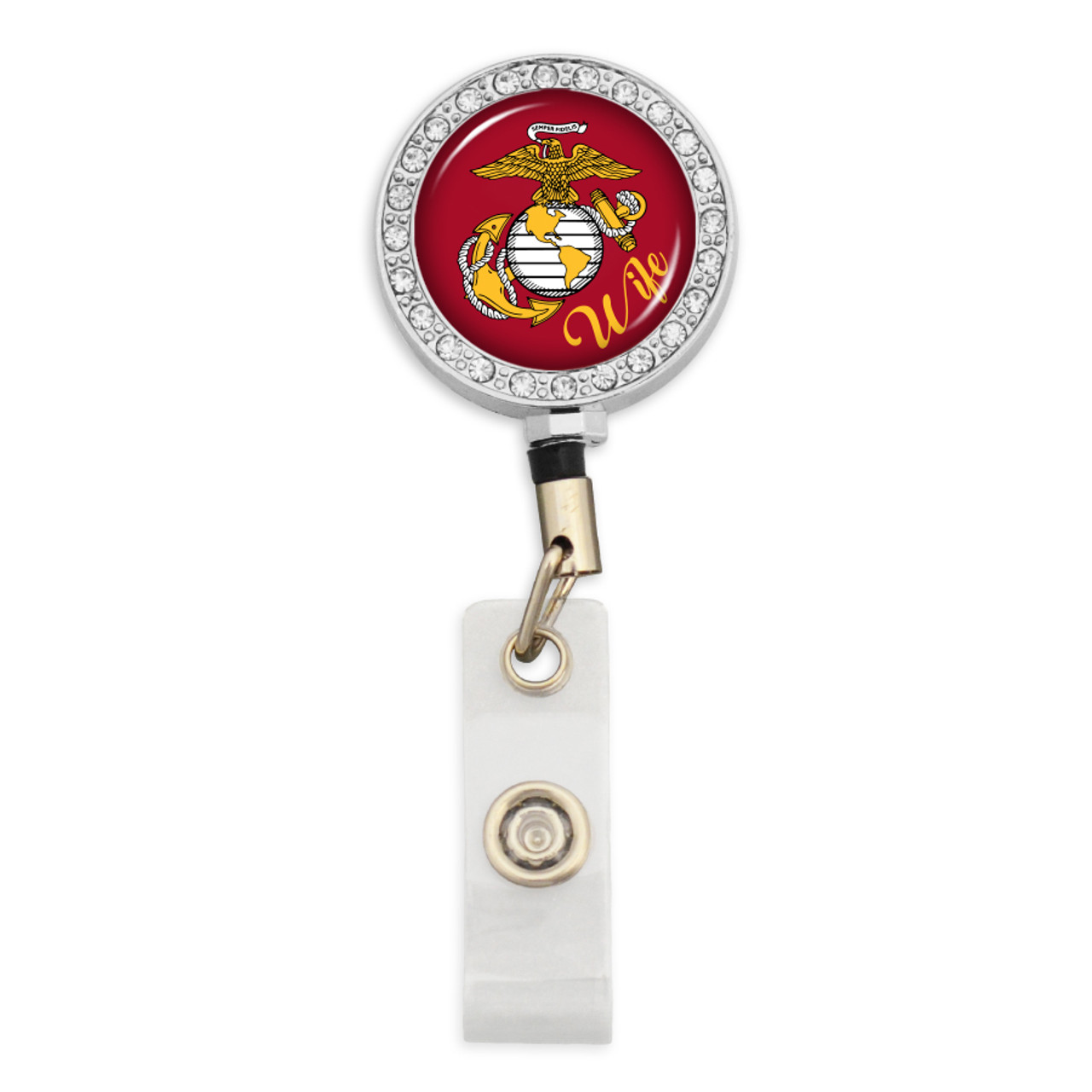 U.S. Marines® Badge Holder -Crystal with Wife