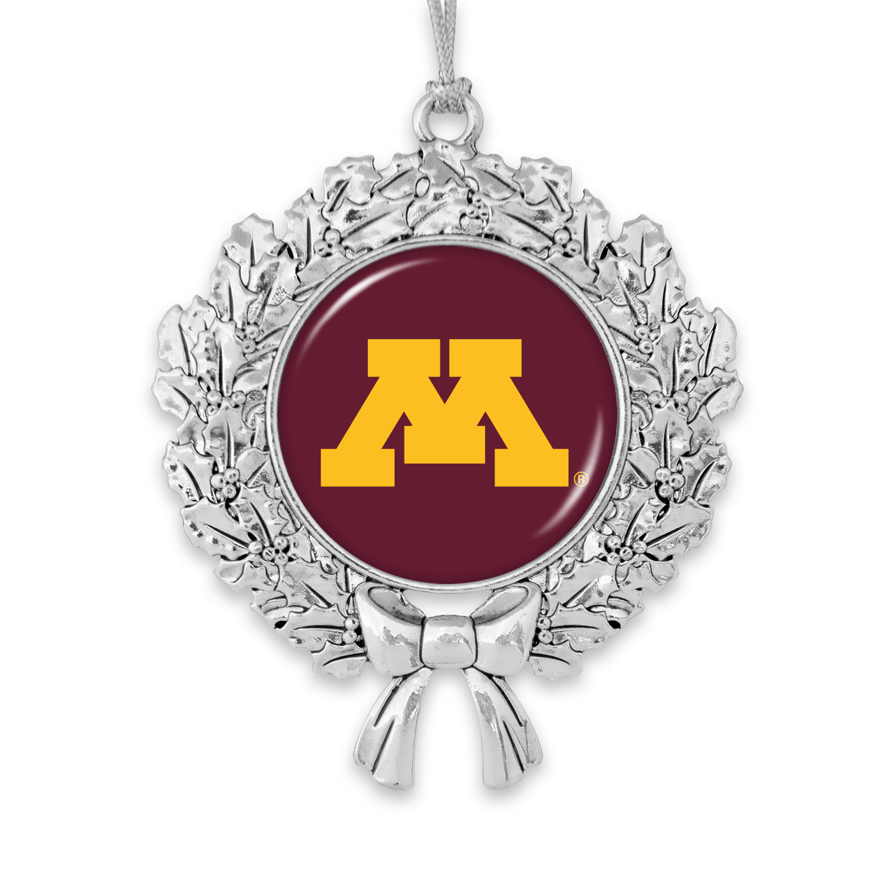 Minnesota Golden Gophers Christmas Ornament- Wreath with Team Logo