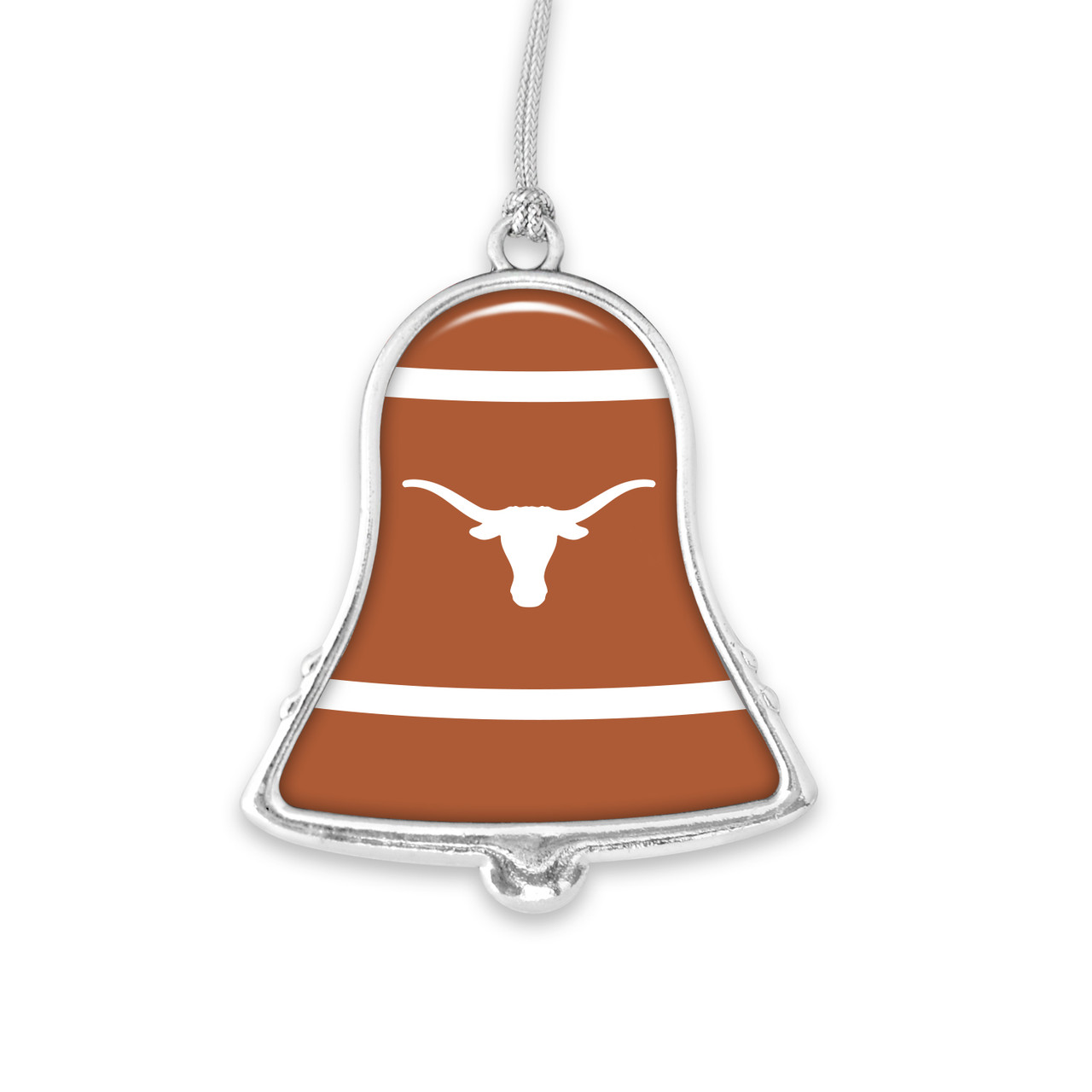 Texas Longhorns Christmas Ornament- Bell with Team Logo Stripes