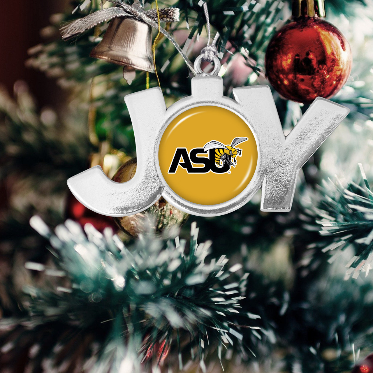 Alabama State Hornets Christmas Ornament- Joy with Team Logo