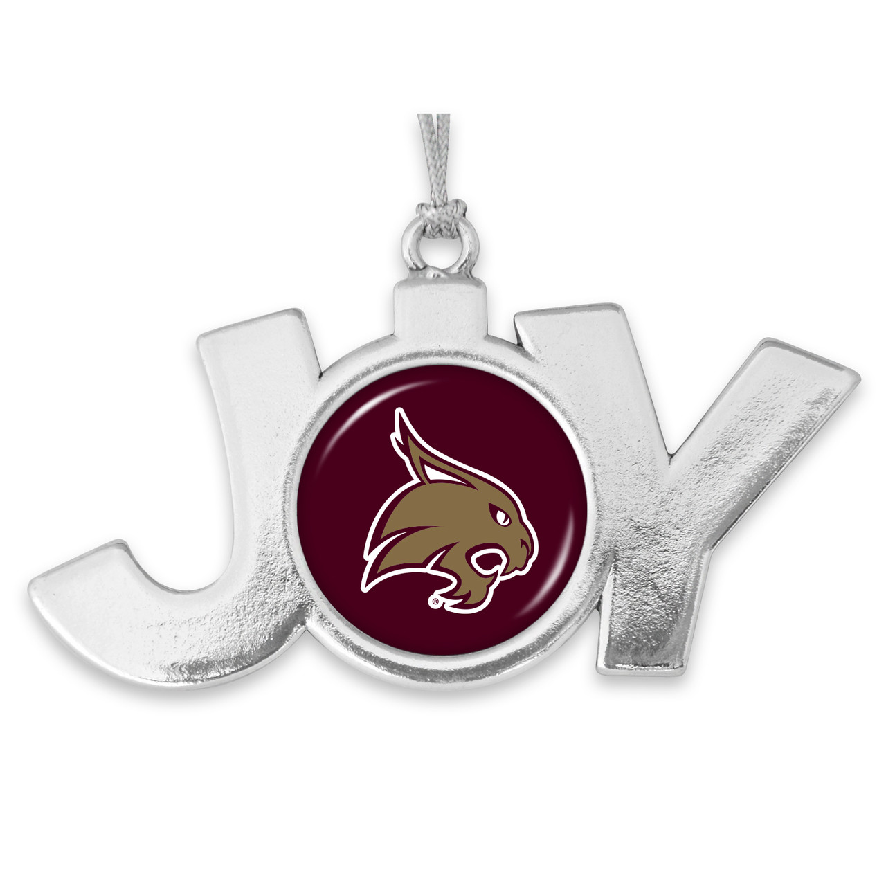 Texas State Bobcats Christmas Ornament- Joy with Team Logo