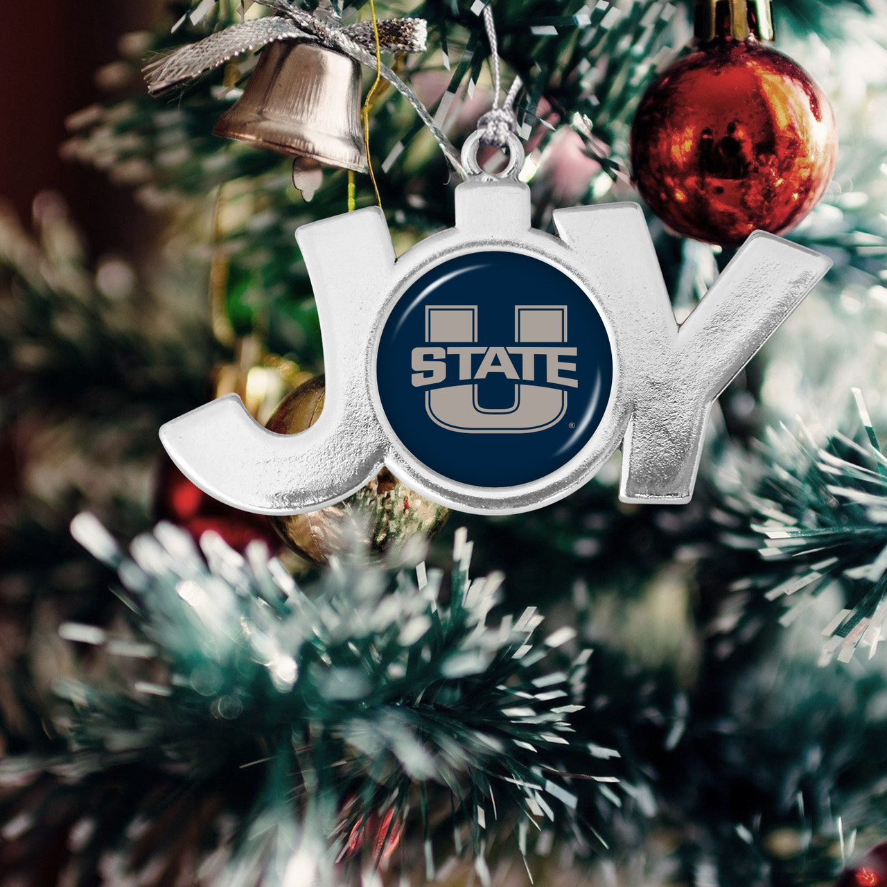 Utah State Aggies Christmas Ornament- Joy with Team Logo