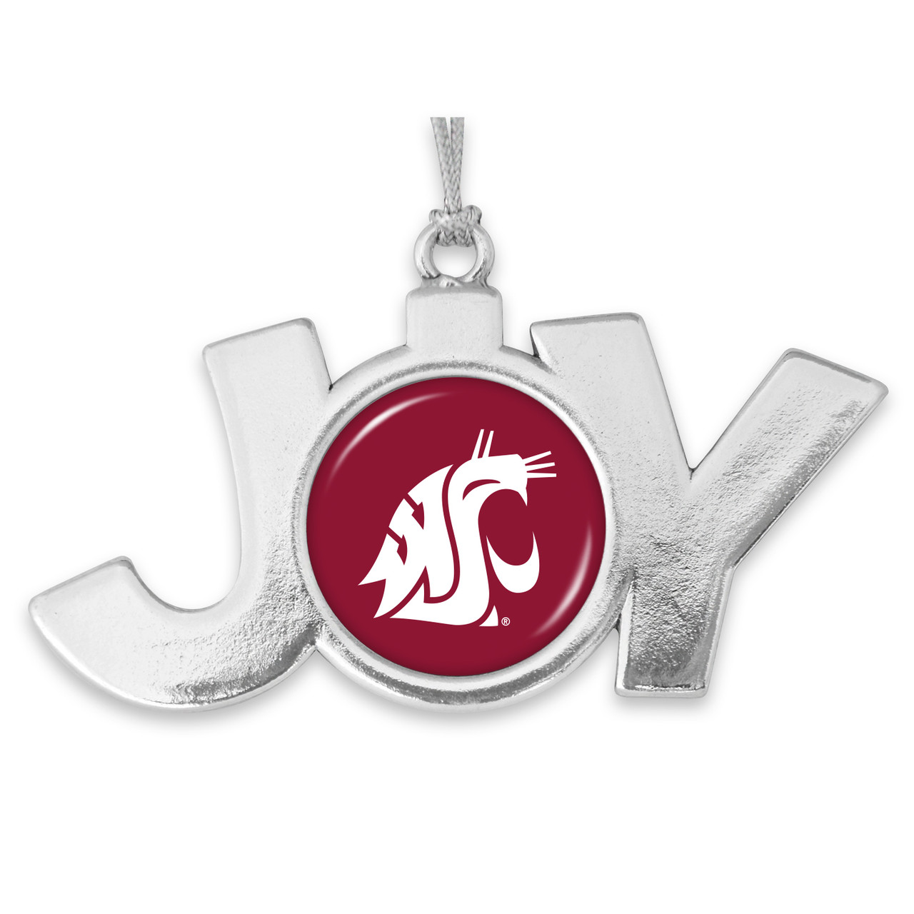 Washington State Cougars Christmas Ornament- Joy with Team Logo