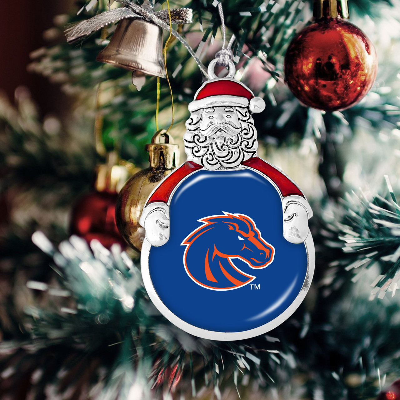 Boise State Broncos Christmas Ornament- Santa with Team Logo