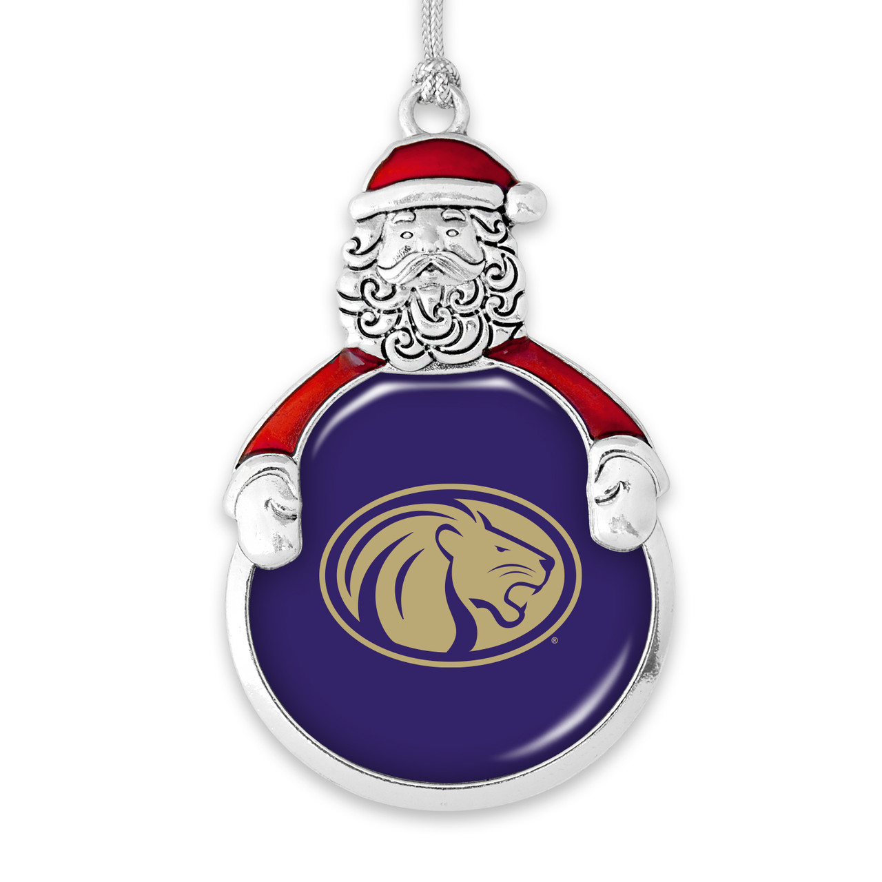 North Alabama Lions Christmas Ornament- Santa with Team Logo