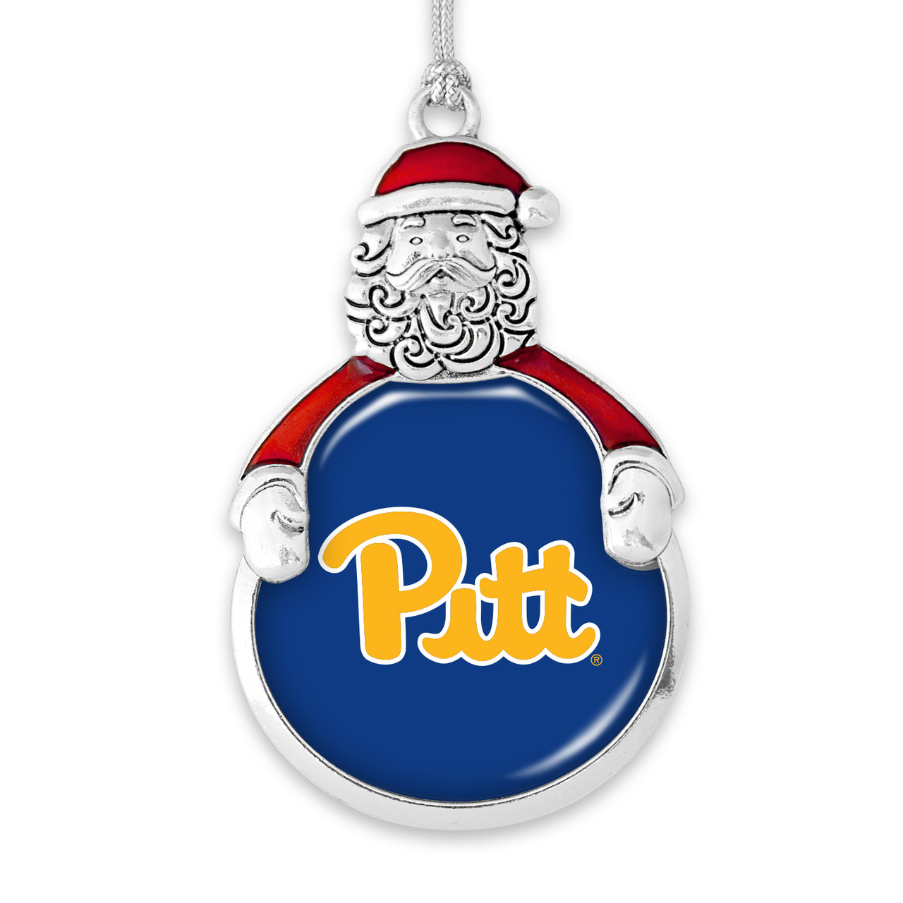 Pittsburgh Panthers Christmas Ornament- Santa with Team Logo