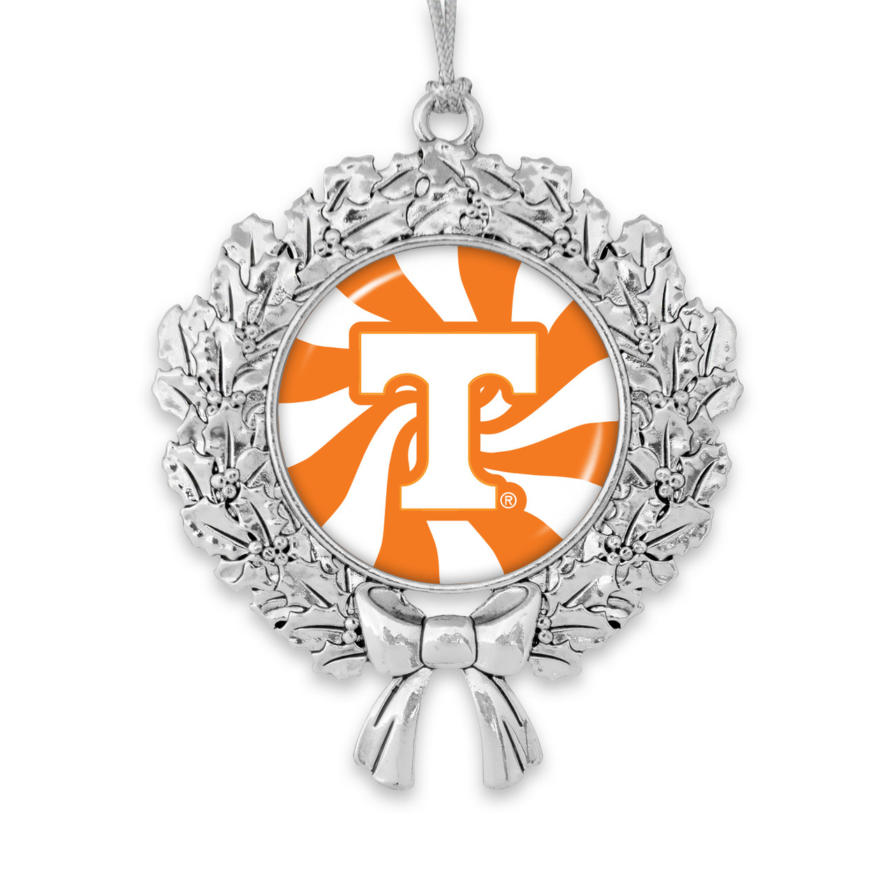 Tennessee Volunteers Christmas Ornament- Peppermint Wreath with Team Logo
