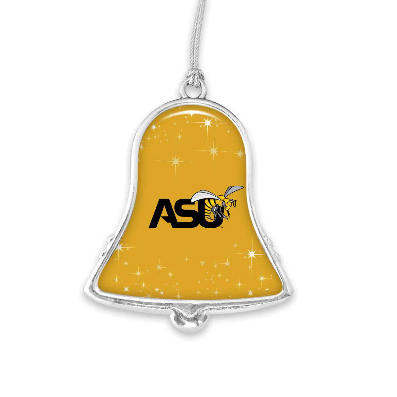 Alabama State Hornets Christmas Ornament- Bell with Team Logo and Stars