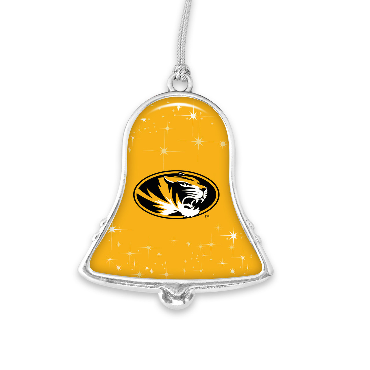 Missouri Tigers Christmas Ornament- Bell with Team Logo and Stars
