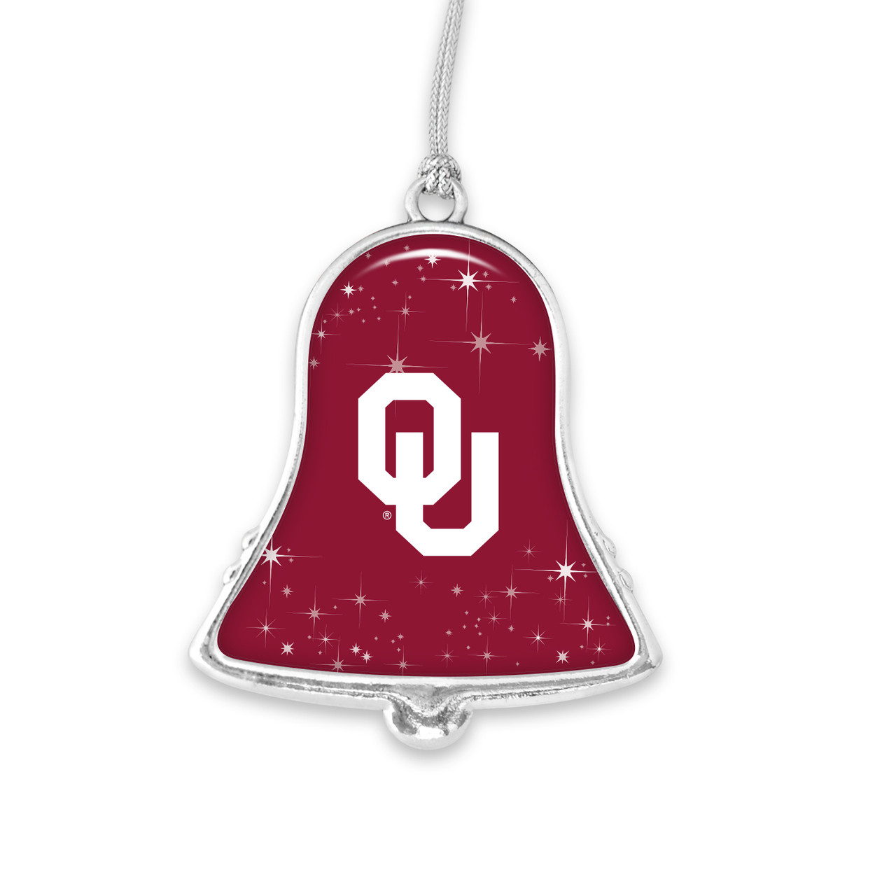 Oklahoma Sooners Christmas Ornament- Bell with Team Logo and Stars